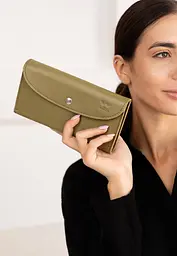Шкіряний гаманець Smart Wallet оливкова краста - мініатюра 4