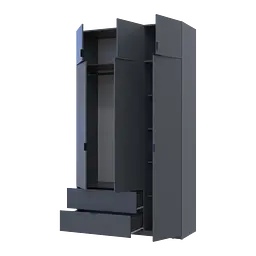 Розпашна Шафа для одягу Doros Лукас Графі 3ДСП 135х50х240 (80737801) - мініатюра 5