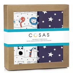 Багаторазові пелюшки дитячі ANIMALS CS4 2шт COSAS (4822052128176)