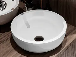 Умивальник Miraggio MARK 375 (0002677) Miramarble, Глянцевий, Накладний, Білий - мініатюра 8