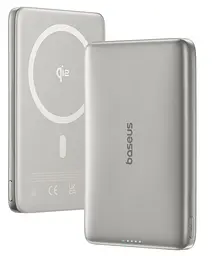 Павербанк Baseus PicoGo Ultra-Slim Qi2 Silver 10 000 mAh / 27 Вт (E0027203) - мініатюра 2