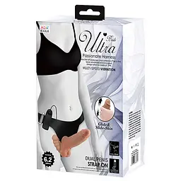 Подвійний страпон з вібрацією Ultra Passionate Harness Dual Penis 16 см коричневий - мініатюра 11