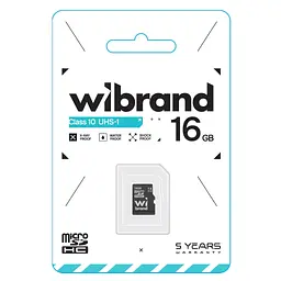 Карта пам'яті Wibrand 16GB microSD class 10 UHS-I (WICDHU1/16GB)