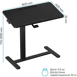 Приставний комп'ютерний стіл OfficePro ODM405B Black [148326] - мініатюра 5