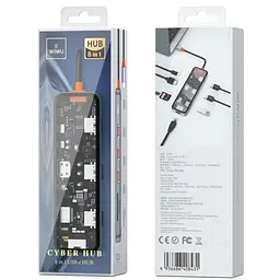 Перехідник HUB WIWU Cyber hub CB008 8 in 1 Grey - мініатюра 5