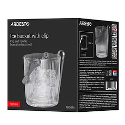Відро для льоду Ardesto Iceberg 980мл, скло, прозорий (AR5045) - мініатюра 7