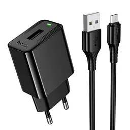 Сетевое зарядное устройство HOCO CS91A Leader single-port charger set(Micro) (EU) 2,1A Черный