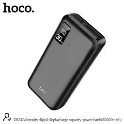 УМБ Hoco Serenity digital display large capacity power bank DB34B 30000mAh 3 порта чорна - мініатюра 7