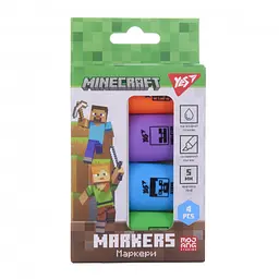 Набір текстових маркерів Yes "Minecraft" 4 шт. (391095)