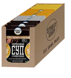 Набір натуральних крем-супів у саше Street Soup MIX SET 4 смаки, 28 шт. × 40 г