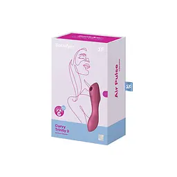 Вакуумний стимулятор клітора з вібрацією Satisfyer Curvy Trinity 3 червоний - мініатюра 7