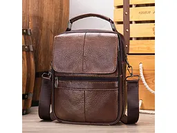 Невелика шкіряна сумка 23160 коричнева 19×25×5 см Vintage sum0029090