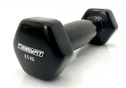 Гантель для фітнесу 0.5 кг EasyFit із вініловим покриттям чорна (EF-0005-BK)