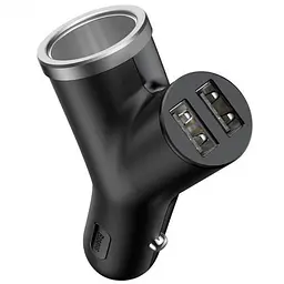 Автомобільний зарядний пристрій Baseus Y type dual USB+cigarette lighter extended carcharger CCALL-YX01 - мініатюра 3