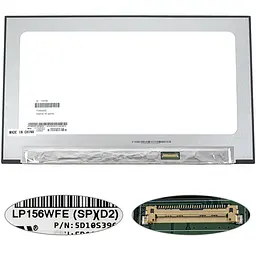 Матриця 15.6" LP156WFE-SPD2 touch 1920 х 1080, 30pin eDP, IPS, LED, SLIM без дод. панелі , матова, роз'єм праворуч внизу для ноутбука
