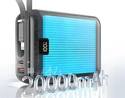 Power Bank Awei C03 20000mAh 45W зі швидкою зарядкою та вбудованими кабелями Type-C/Lightning (Чорний) - мініатюра 5