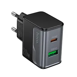 Мережевий зарядний пристрій Hoco CS71A Star Speed PD20W+QC3.0 charger(EU) Чорний