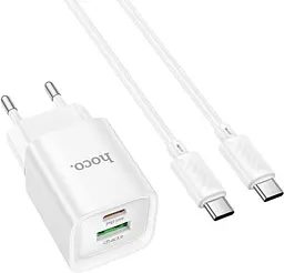 Зарядний пристрій HOCO C147A Charm PD20W+QC3.0 charger set C to C white - мініатюра 3