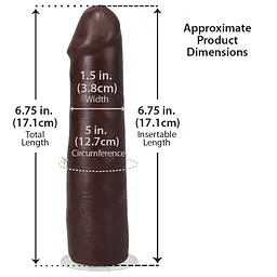 Фалоімітатор Doc Johnson The Realistic Cock ULTRASKYN 7 Inch, шоколадний - мініатюра 5