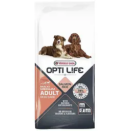 Сухий суперпреміум корм Opti Life Adult Skin Care Medium & Maxi Опті Лайф для собак середніх і великих порід, Лосось 12.5 кг (311479)