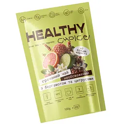 Необсмажений гречаний чай Healthy Choice з бергамотом та цитрусом 100 г