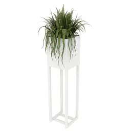 Вазон-кашпо для квітів Nice & Cozy Stand 20x20x80 см на підставці білий