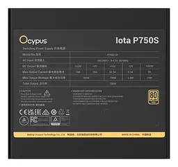 Блок живлення Ocypus IOTA P750S 750W 80+ Gold (IOTA-P750S-GFFBK025X-EU) Black - мініатюра 4