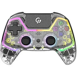 Геймпад GamePro GPS13T Transparent бездротовий bluetooth/Type-C для ПК/PS3/PS4/Switch/Android/iOS 14 кнопок