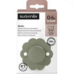 Пустушка Suavinex Wonder фізіологічна, 0-6 міс. зелена (308379) - мініатюра 3