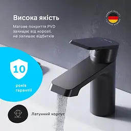 Змішувач для умивальника AM.PM Flash black matt F9H02122 - мініатюра 4