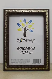 Фоторамка 15х21, вишнева із золотою змійкою, 2416-152-9, Скло + Картон