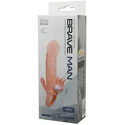 Подовжуюча насадка з вібрацією Brave Men Vibrating Sleeve Flesh LyBaile BI-026223 88025