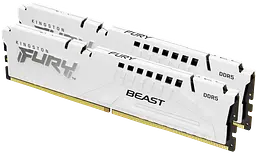 Оперативна пам'ять Kingston FURY 64GB (2x32GB) DDR5 6400MHz Beast White (KF564C32BWEK2-64) - мініатюра 2