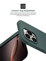 Силиконовый чехол с MagSafe для Apple iPhone 16 Pro Max, ICON2 MagCase, зеленый, противоударный, панель с мягкой подкладкой, защита всего корпуса, поддержка беспроводной зарядки, совместим с защитными стеклами и пленками, ArmorStandart (ARM81323) - мініатюра 5