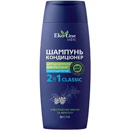 Шампунь-кондиционер 2 в 1 Acme EkoLine Men Classic для всех типов волос с эффектом охлаждения 250 мл (4823115503299)