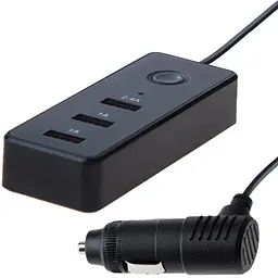 Автомобільний зарядний пристрій Voin 3USB 12/24V - 5V 2.4А + 2х1А кабель 1 м (C-4416) - мініатюра 2