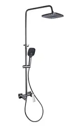 Душова система універсальна Qtap Gemini Gunmetal Black PVD з виливом QTGEM111GMB45688