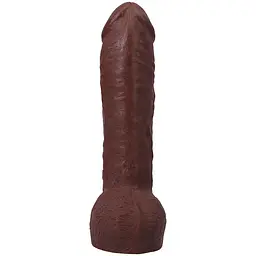 Фалоімітатор Doc Johnson The Realistic Cock ULTRASKYN 12 Inch Hung with Balls, шоколадний - мініатюра 4