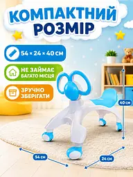 Дитячі ходунки-біговел блакитні 54 × 24 × 40 см, каталка на 4 колесах від 9 місяців (49675932) - мініатюра 5