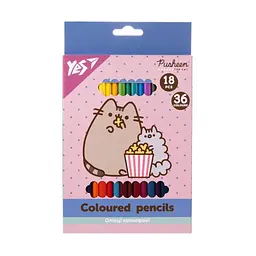 Олівці кольорові Yes Pusheen 18 шт 36 кол. (290769)