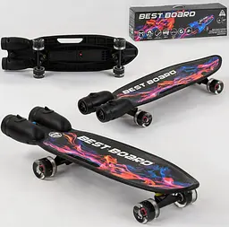 Скейтборд S-00501 Best Board, музика, дим, світло, USB зарядка, колеса PU, в коробці (6900066348877) - мініатюра 2