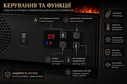 Електричний камін Paylot Mini Left 1500 Вт з порталом, звук потріскування дров (10080124) - мініатюра 3