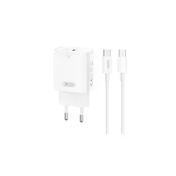 Мережевий зарядний пристрій XO L131 PD30W 1USB-C Fast Charging with Type-C cable Білий - мініатюра 3