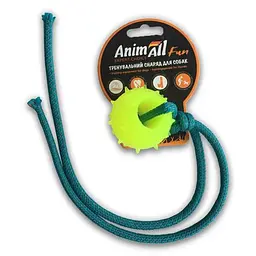Іграшка AnimAll Fun куля з канатом жовта 4 см