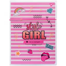 Зошит Yes Style Girl Pink А4 у пластиковій папці 48 аркушів у клітинку (764429)