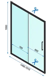Душові двері Rea Rapid Slide 150 хром REA-K5605 - мініатюра 2