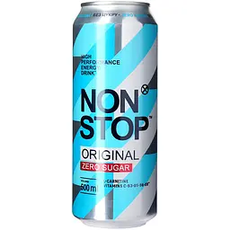 Напій енергетичний Non Stop Original без цукру безалкогольний сильногазований 0.5 л