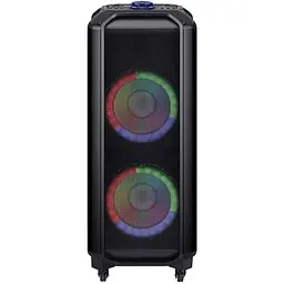 Акумуляторна акустична система XPRO HS-TD1010 колонка валіза 300Вт USB SD FM радіо Bluetooth 2 радіомікрофони ДУ (MER-15696) - мініатюра 3