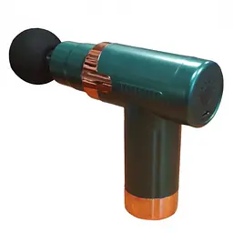 Масажер м'язовий ручний 4 насадки на акумуляторі зелений Fascial Gun JY-760 - мініатюра 2