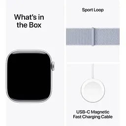 Смарт-годинник Apple Watch Series 10 GPS 42mm Silver Aluminum Case w. Blue Cloud Sport Loop (MWWD3) - мініатюра 9